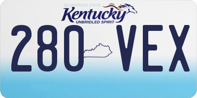 KY license plate 280VEX