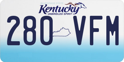 KY license plate 280VFM
