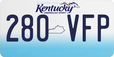 KY license plate 280VFP
