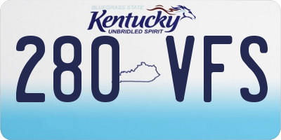 KY license plate 280VFS