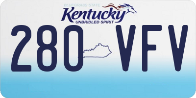 KY license plate 280VFV