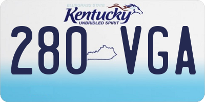 KY license plate 280VGA