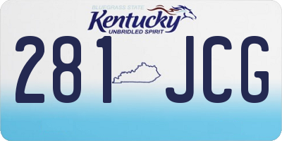 KY license plate 281JCG