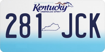 KY license plate 281JCK