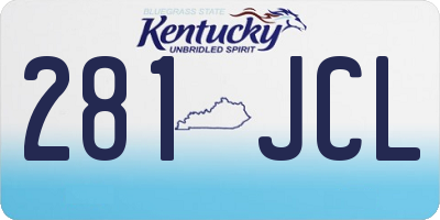 KY license plate 281JCL