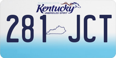 KY license plate 281JCT
