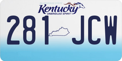 KY license plate 281JCW