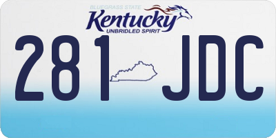 KY license plate 281JDC
