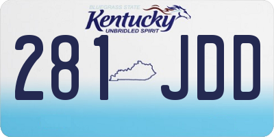 KY license plate 281JDD