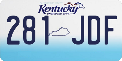 KY license plate 281JDF