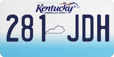 KY license plate 281JDH