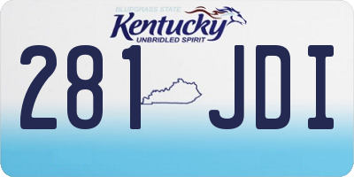 KY license plate 281JDI