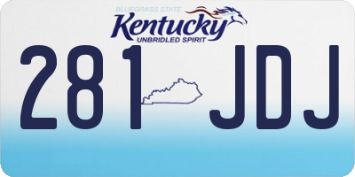 KY license plate 281JDJ