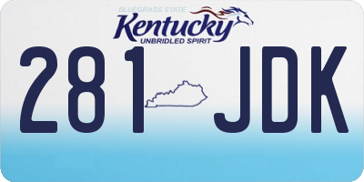 KY license plate 281JDK