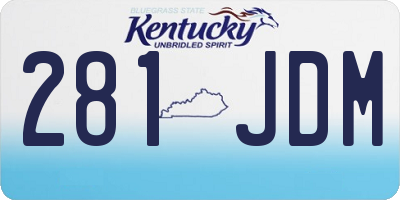 KY license plate 281JDM