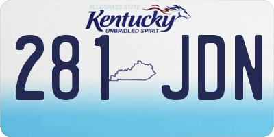 KY license plate 281JDN