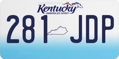 KY license plate 281JDP