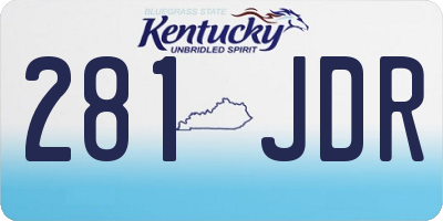 KY license plate 281JDR