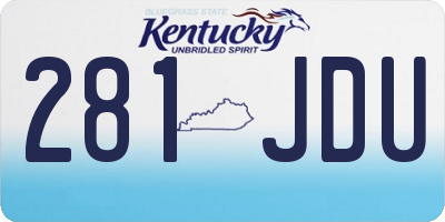 KY license plate 281JDU
