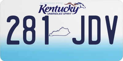 KY license plate 281JDV