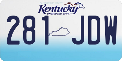 KY license plate 281JDW
