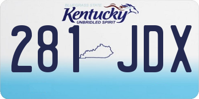 KY license plate 281JDX