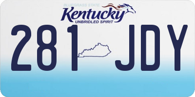 KY license plate 281JDY