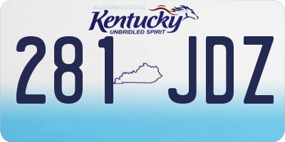 KY license plate 281JDZ