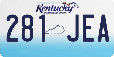 KY license plate 281JEA