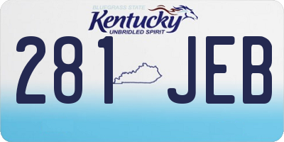 KY license plate 281JEB