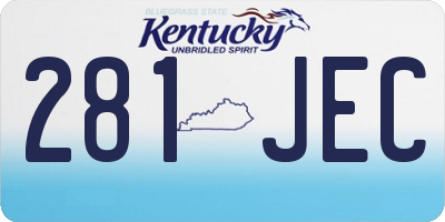 KY license plate 281JEC