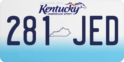 KY license plate 281JED