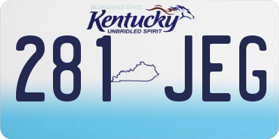 KY license plate 281JEG