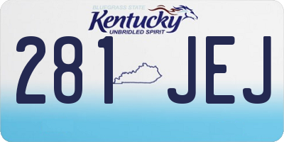 KY license plate 281JEJ
