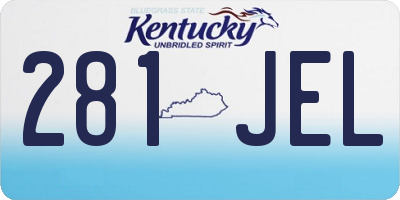 KY license plate 281JEL