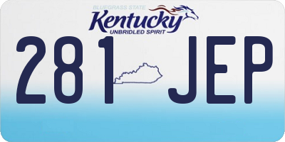 KY license plate 281JEP