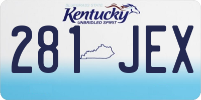KY license plate 281JEX