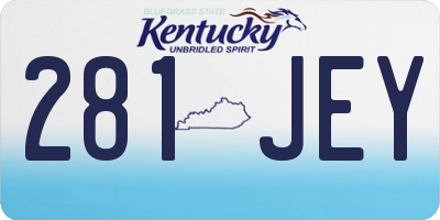 KY license plate 281JEY