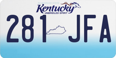 KY license plate 281JFA