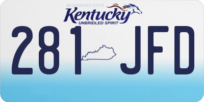 KY license plate 281JFD