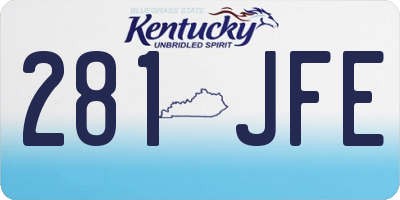 KY license plate 281JFE