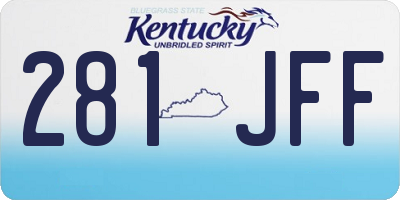 KY license plate 281JFF