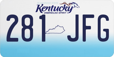 KY license plate 281JFG