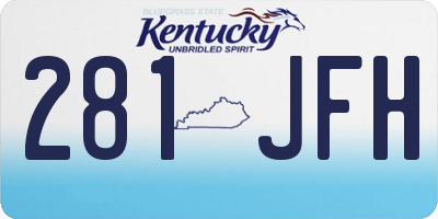 KY license plate 281JFH
