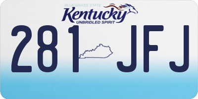KY license plate 281JFJ