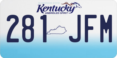 KY license plate 281JFM