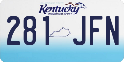 KY license plate 281JFN