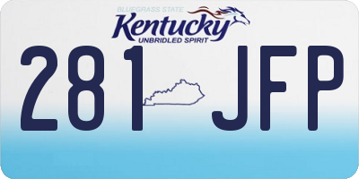 KY license plate 281JFP