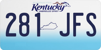 KY license plate 281JFS