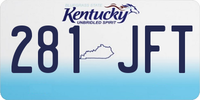 KY license plate 281JFT